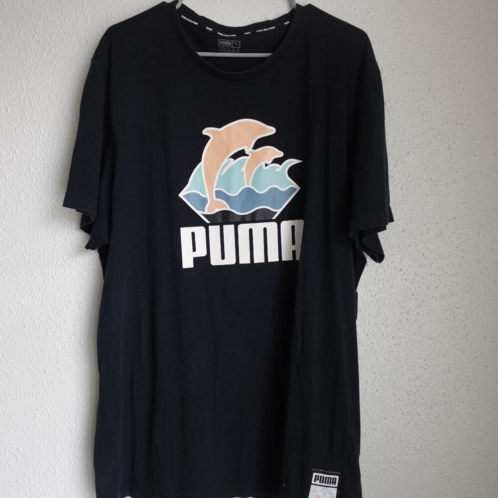 Puma Pink Dolphin Graphic T-Shirt | Black | Size 3XL Limited Streetwear Collab